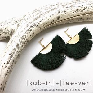 Fan Tassel Stud - Emerald